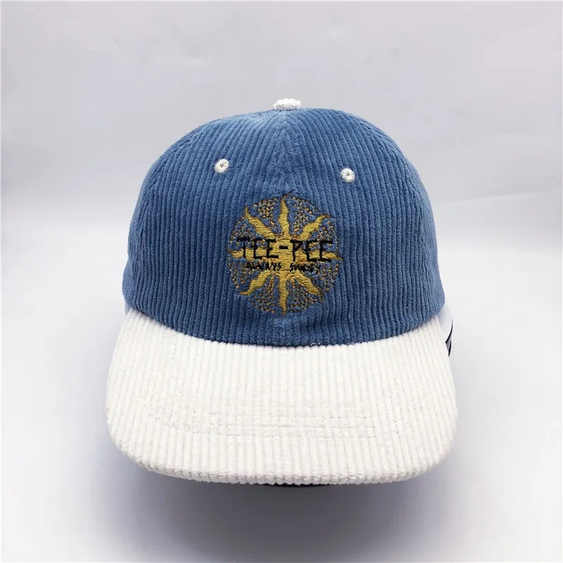 Corduroy 6 패널 커스텀 로고 비정형 성인 모자 Corduroy Dad Cap