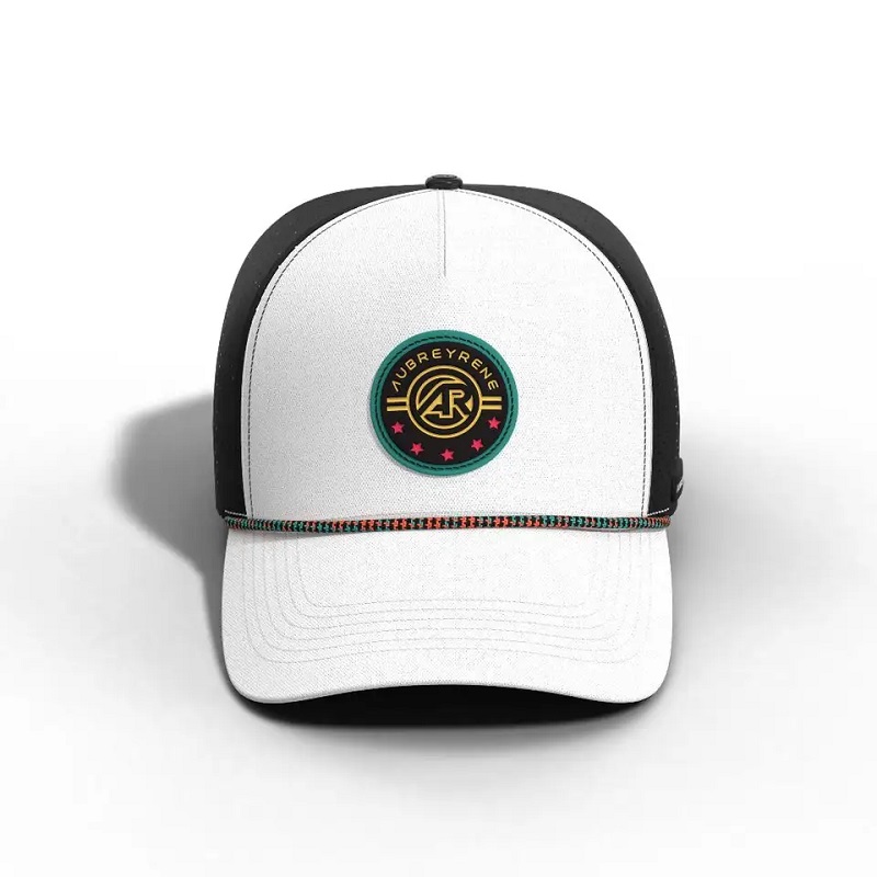 새로운 디자인 패션 트럭 운전사 모자 커스텀 패치 통기성 5 패널 곡선 챙구 야구 모자 밧줄